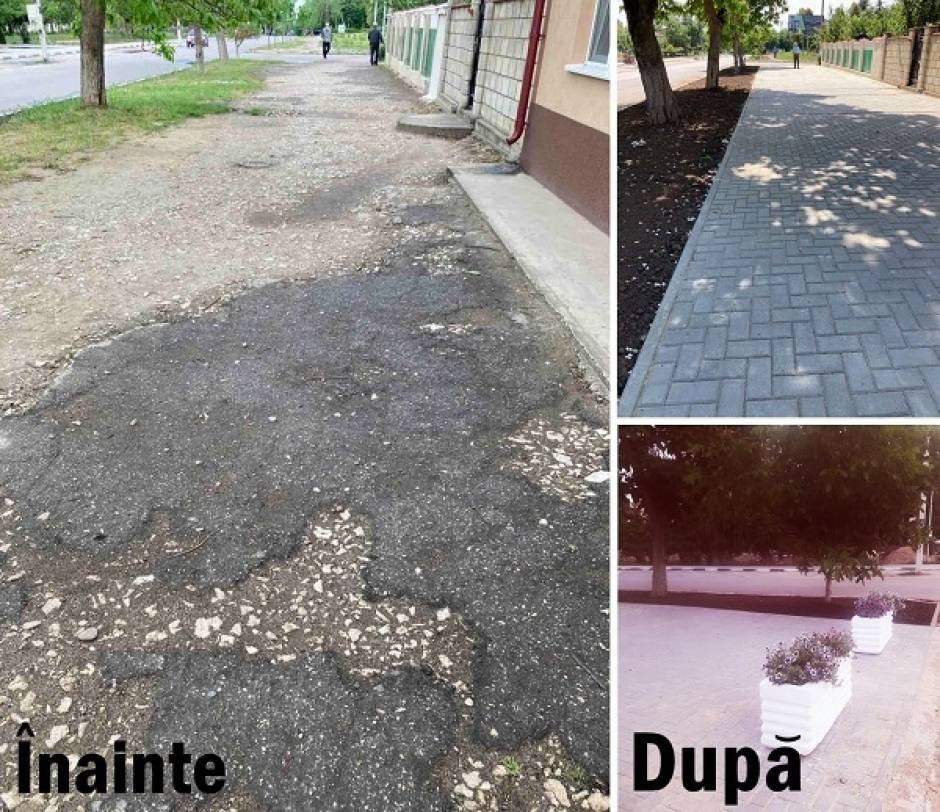 Continuă lucrările de amenajare a trotuarelor din municipiul Cahul pe str. 31 August 1989 și pe str. B.P. Hasdeu.