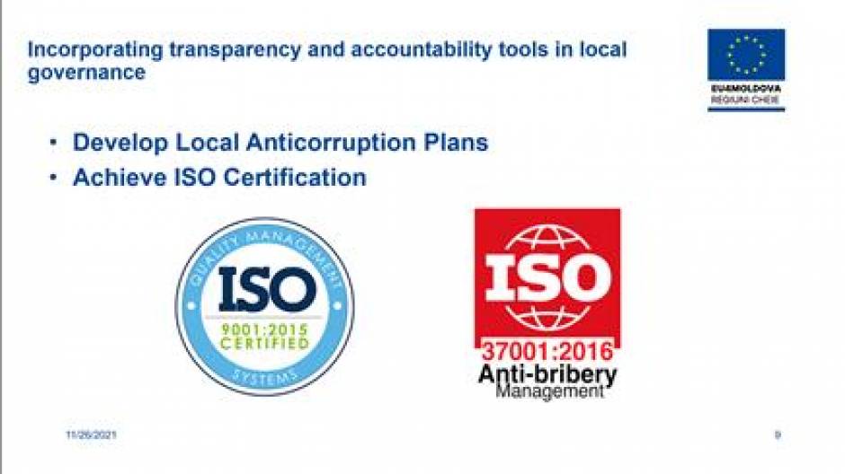 Primariile mun. Cahul si Ungheni isi vor organiza si vor desfasura activitatea in conformitate cu standardele internationale ISO.
