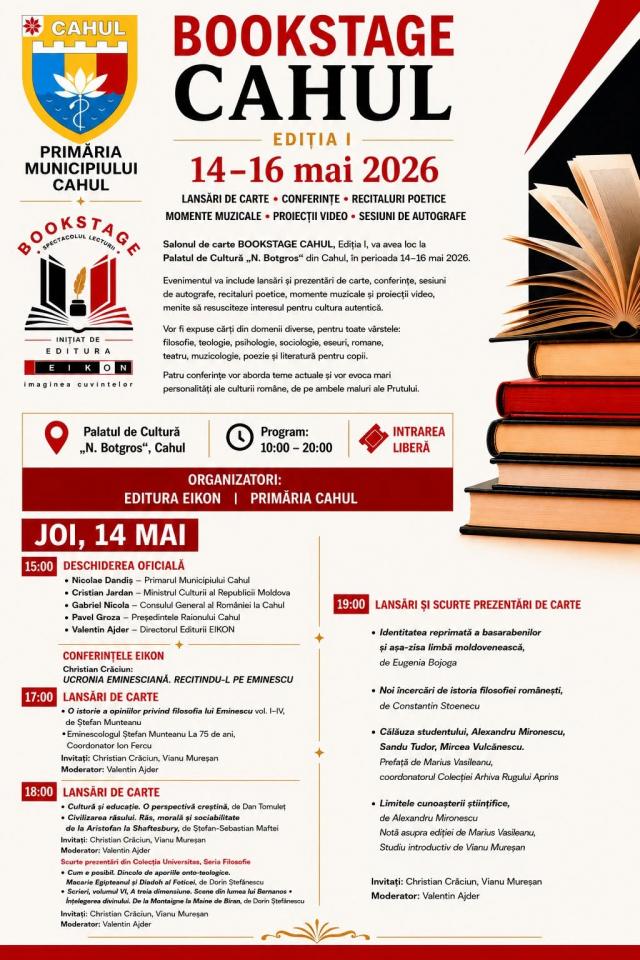 BOOKSTAGE CAHUL – Ediția I (14–16 Mai 2026)