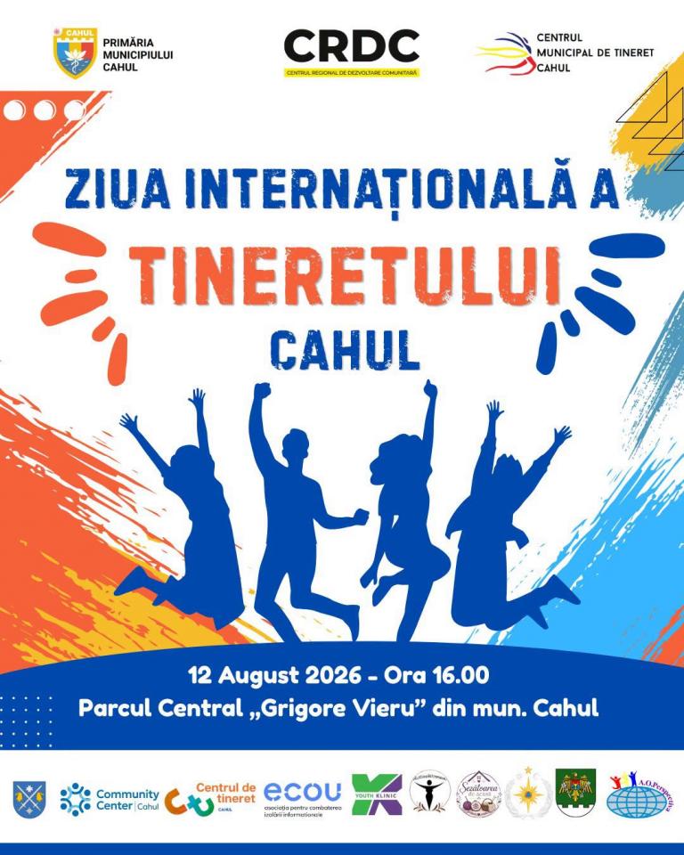 Primăria Municipiului Cahul și partenerii vă invită la Ziua Internațională a Tineretului