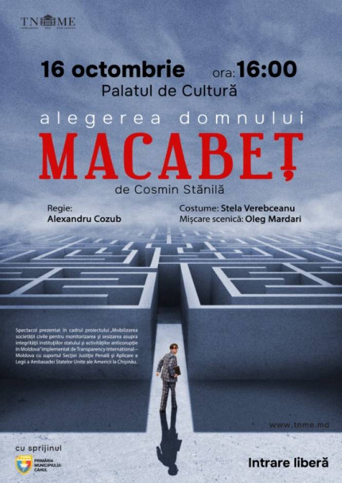 Spectacolul „Alegerea Domnului Macabeț” la Palatul de Cultură 