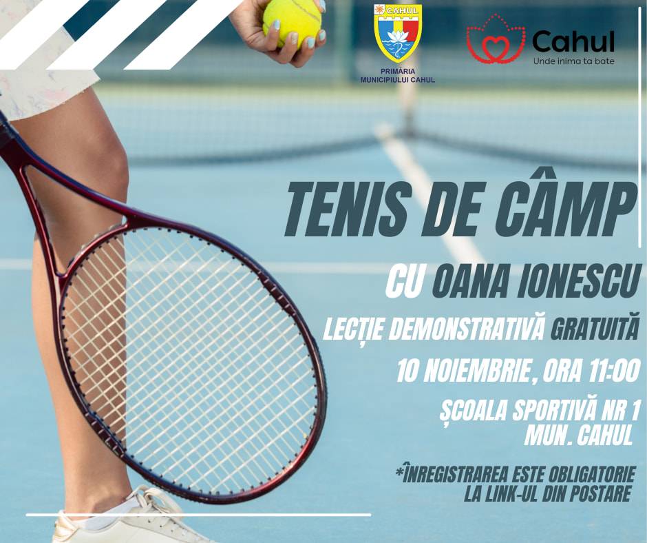 Lecție gratuită de tenis cu antrenoarea Oana Ionescu la Școala Sportivă Nr. 1, Cahul! 