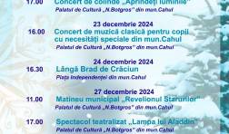 Program festiv de Crăciun și Revelion 2024-2025 în Cahul