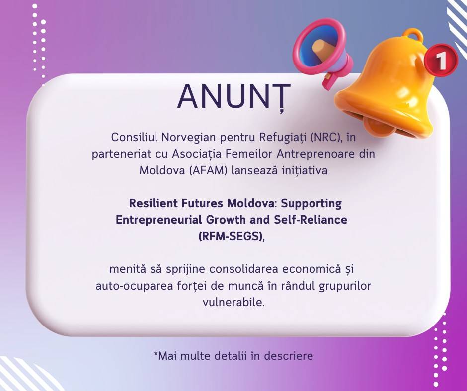 Lansarea inițiativei Resilient Futures Moldova: Supporting Entrepreneurial Growth and Self-Reliance (RFM-SEGS)