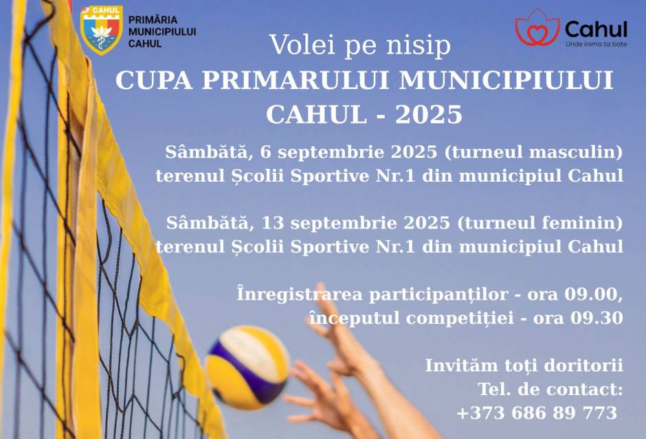 Cupa Primarului la Volei pe Nisip – Cahul 2025