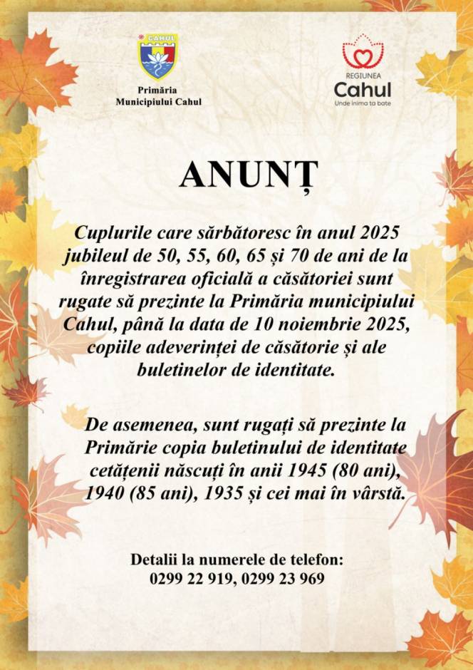 Cahul Omagiază Dragostea de Durată 