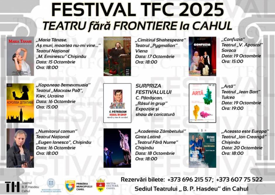 Teatrul „B.P. Hasdeu” găzduiește Festivalul Internațional de Teatru „TEATRU FĂRĂ FRONTIERE” – ediția II-a