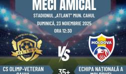 Veteranii CS Olimp dau piept cu echipa National Moldovei