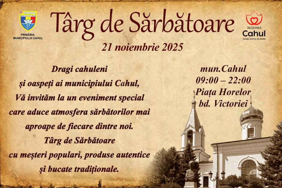 Atmosferă de Sărbătoare Autentică! Târgul Meșterilor Populari de Hramul Orașului Cahul