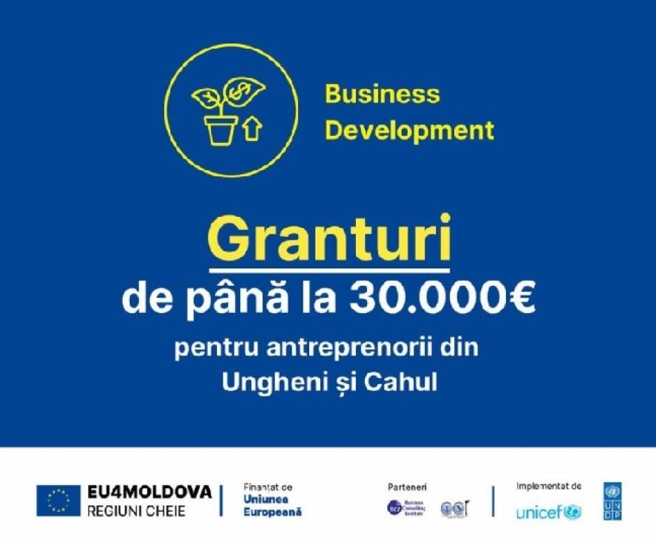 Uniunea Europeană oferă 770.000 EURO pentru dezvoltarea sectorului privat din regiunile cheie Cahul și Ungheni.