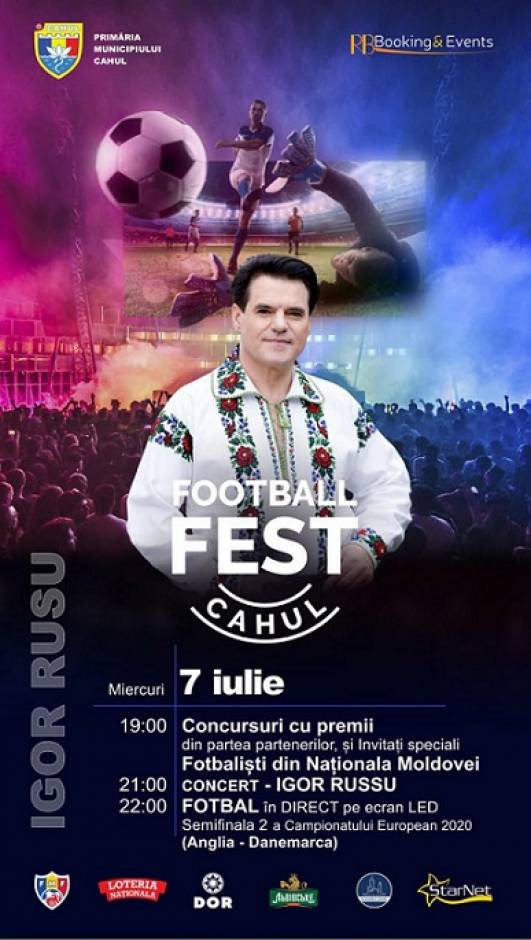 Concertul live cu Igor Russu în cadrul evenimentului „Football Fest Cahul” te așteaptă în Piața Independenței pe 7 iulie!